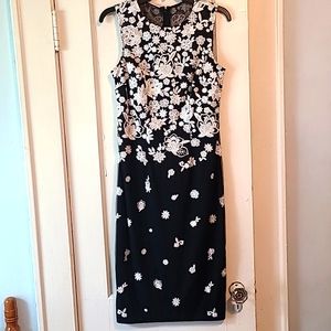 WHBM Mesh Embroidered Sheath Dress